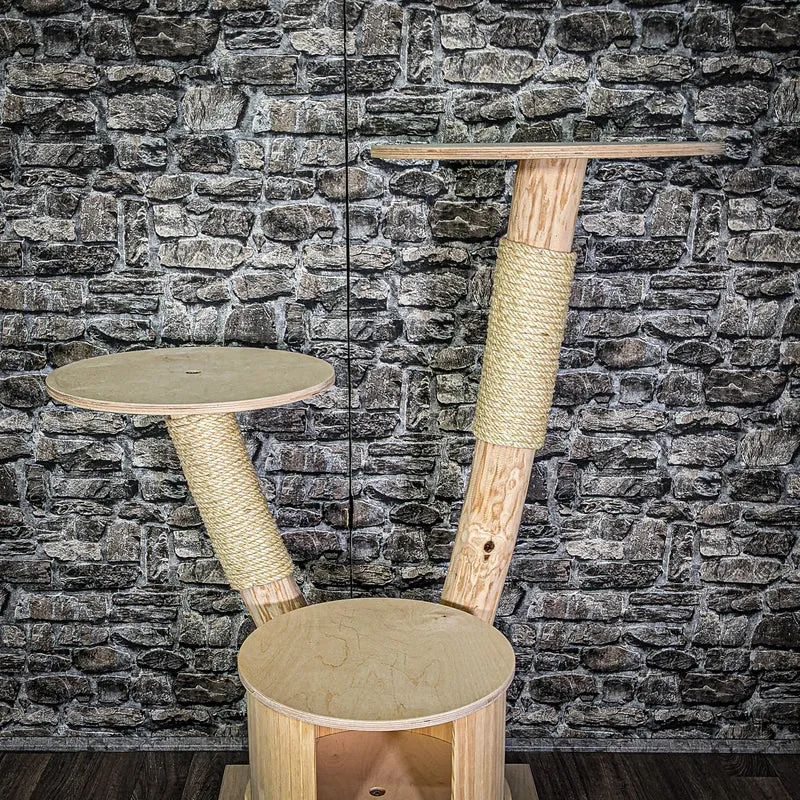 Naturkratzbaum 3085 Kratzbaum Natur Holz Design 123 cm hoch Katzenbaum