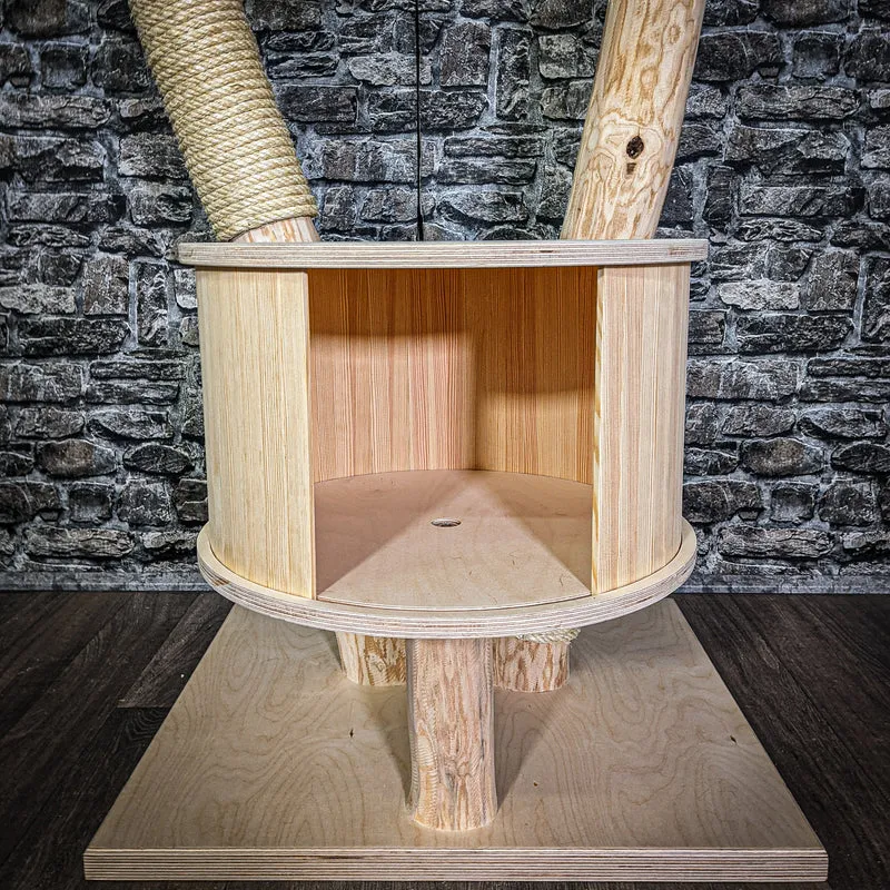 Naturkratzbaum 3085 Kratzbaum Natur Holz Design 123 cm hoch Katzenbaum