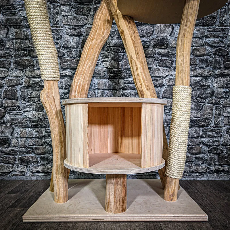 Naturkratzbaum 3084 Kratzbaum Natur Holz Design 205 cm hoch Katzenbaum