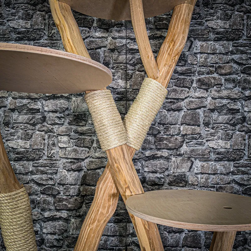 Naturkratzbaum 3084 Kratzbaum Natur Holz Design 205 cm hoch Katzenbaum