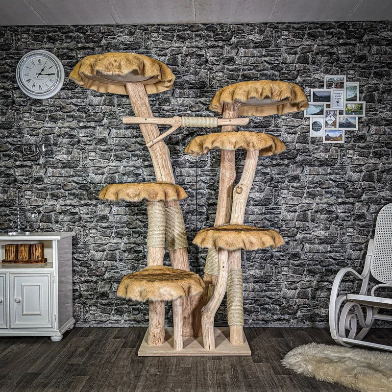 Naturkratzbaum 3083 Kratzbaum Natur Holz Design 195 cm hoch Katzenbaum
