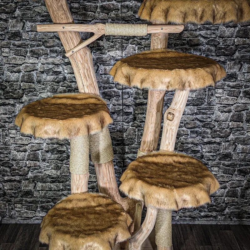 Naturkratzbaum 3083 Kratzbaum Natur Holz Design 195 cm hoch Katzenbaum