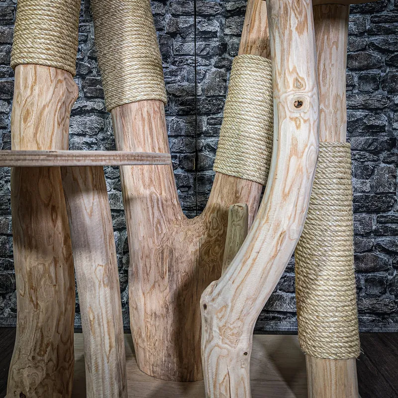 Naturkratzbaum 3083 Kratzbaum Natur Holz Design 195 cm hoch Katzenbaum