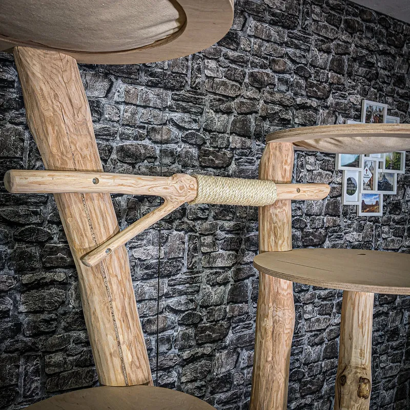 Naturkratzbaum 3083 Kratzbaum Natur Holz Design 195 cm hoch Katzenbaum