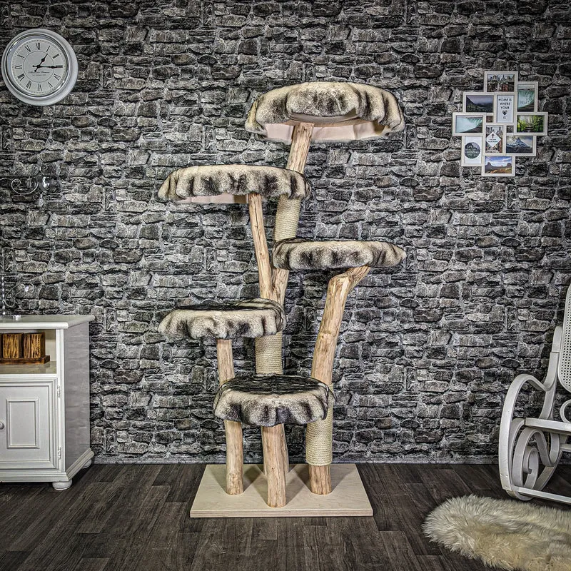 Naturkratzbaum 3082 Kratzbaum Natur Holz Design 175 cm hoch Katzenbaum