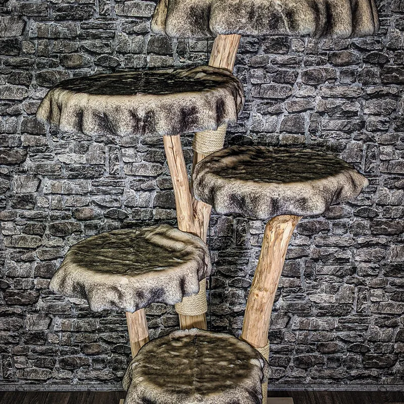 Naturkratzbaum 3082 Kratzbaum Natur Holz Design 175 cm hoch Katzenbaum