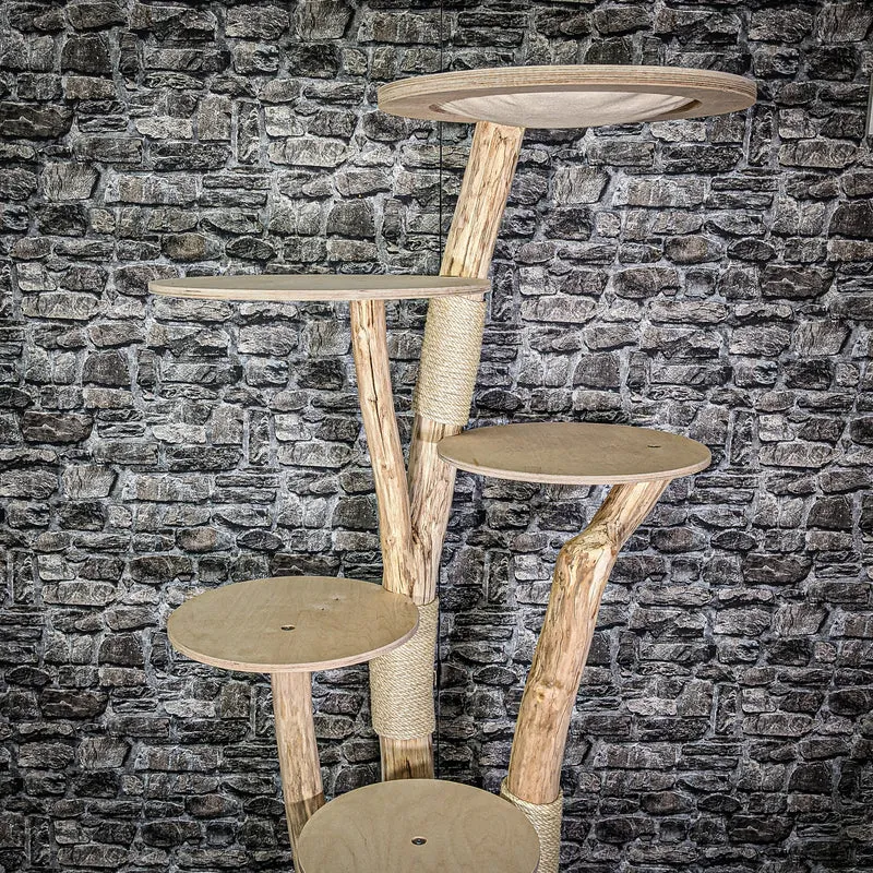 Naturkratzbaum 3082 Kratzbaum Natur Holz Design 175 cm hoch Katzenbaum