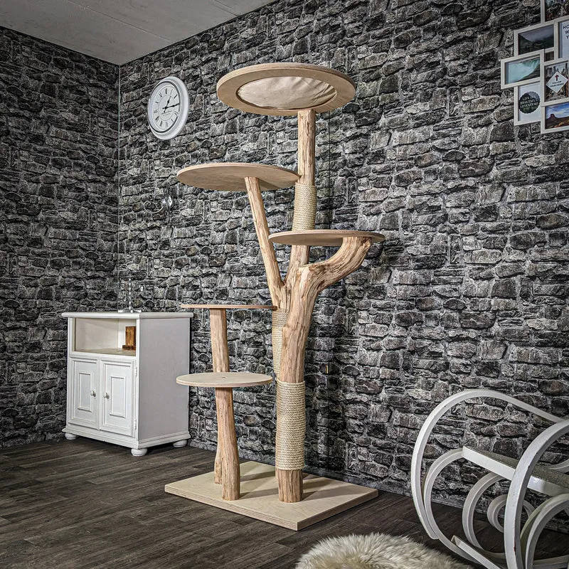 Naturkratzbaum 3082 Kratzbaum Natur Holz Design 175 cm hoch Katzenbaum