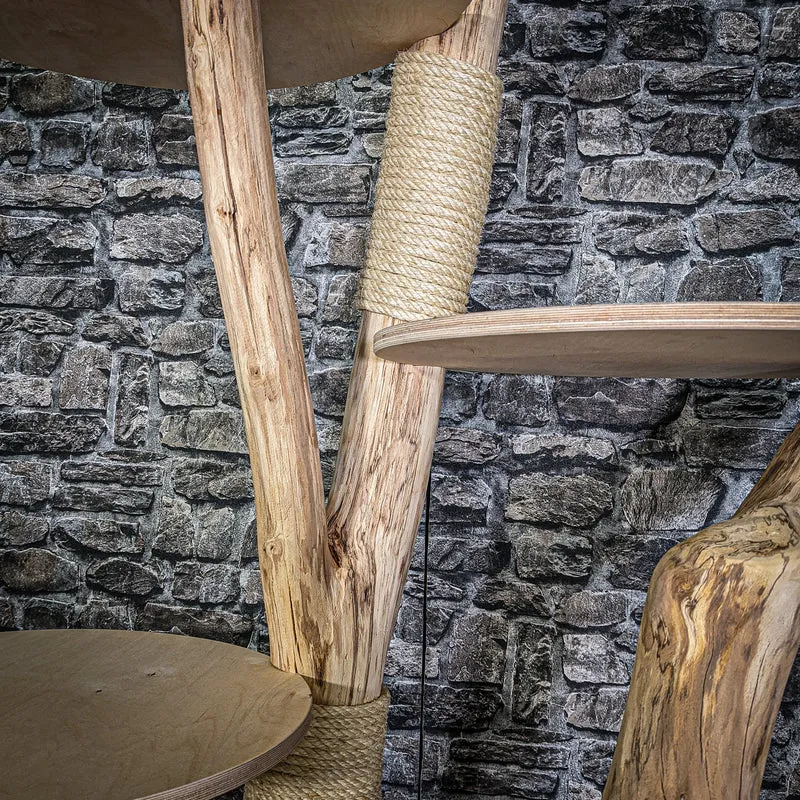 Naturkratzbaum 3082 Kratzbaum Natur Holz Design 175 cm hoch Katzenbaum