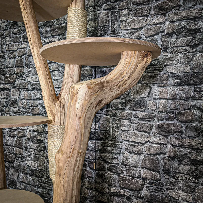 Naturkratzbaum 3082 Kratzbaum Natur Holz Design 175 cm hoch Katzenbaum