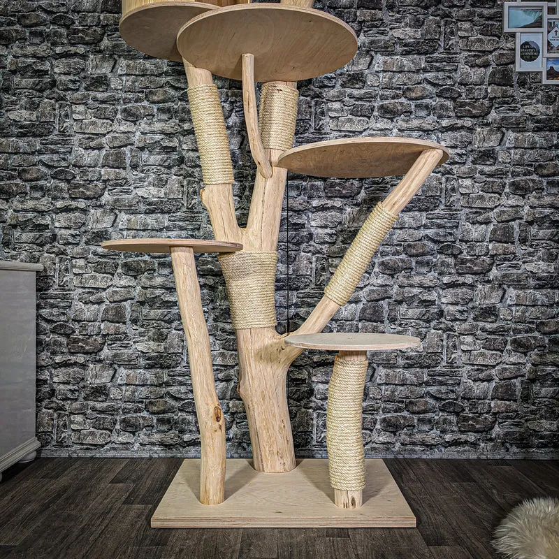 Naturkratzbaum 3079 Kratzbaum Natur Holz Design 220 cm hoch Katzenbaum