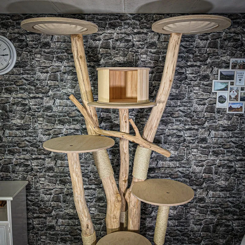 Naturkratzbaum 3078 Kratzbaum Natur Holz Design 225 cm hoch Katzenbaum