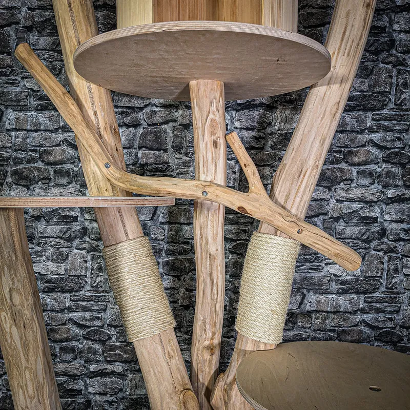 Naturkratzbaum 3078 Kratzbaum Natur Holz Design 225 cm hoch Katzenbaum