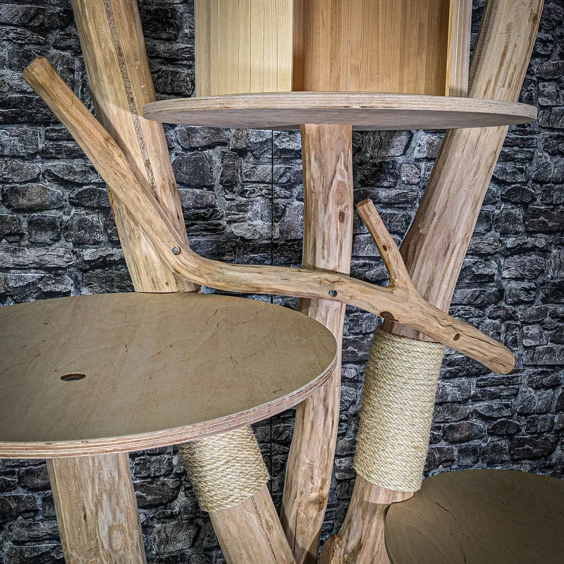 Naturkratzbaum 3078 Kratzbaum Natur Holz Design 225 cm hoch Katzenbaum