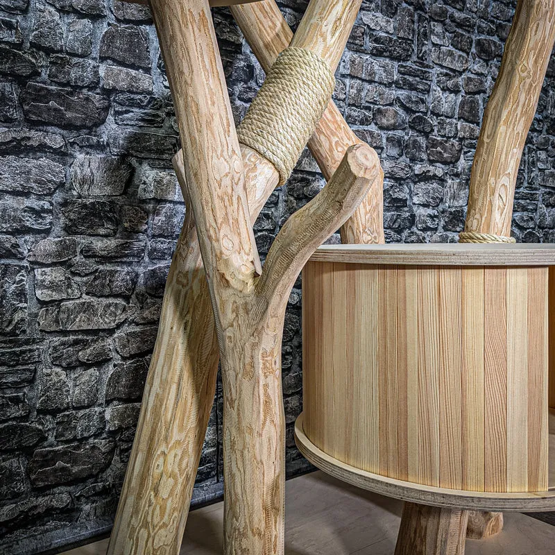 Naturkratzbaum 3077 Kratzbaum Natur Holz Design 191 cm hoch Katzenbaum