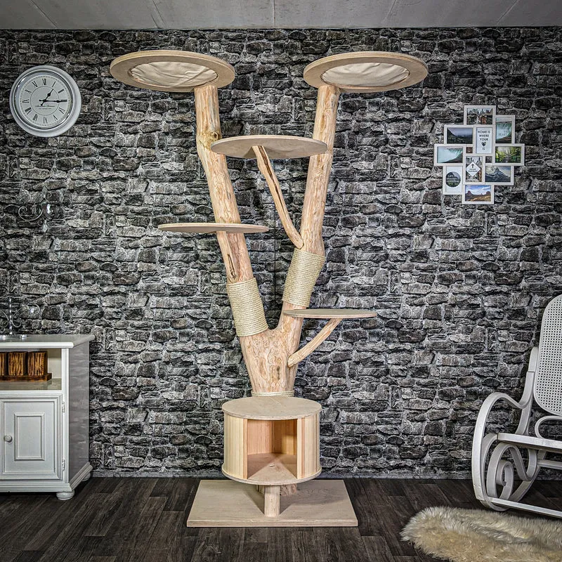Naturkratzbaum 3073 Kratzbaum Natur Holz Design 210 cm hoch Katzenbaum
