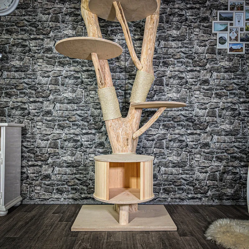 Naturkratzbaum 3073 Kratzbaum Natur Holz Design 210 cm hoch Katzenbaum