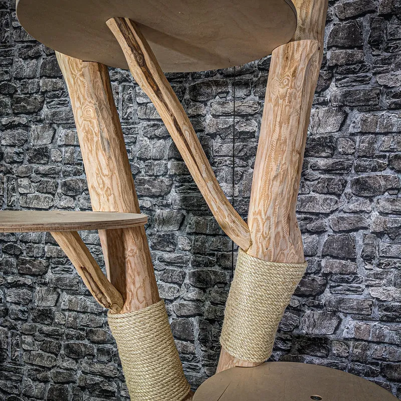 Naturkratzbaum 3073 Kratzbaum Natur Holz Design 210 cm hoch Katzenbaum