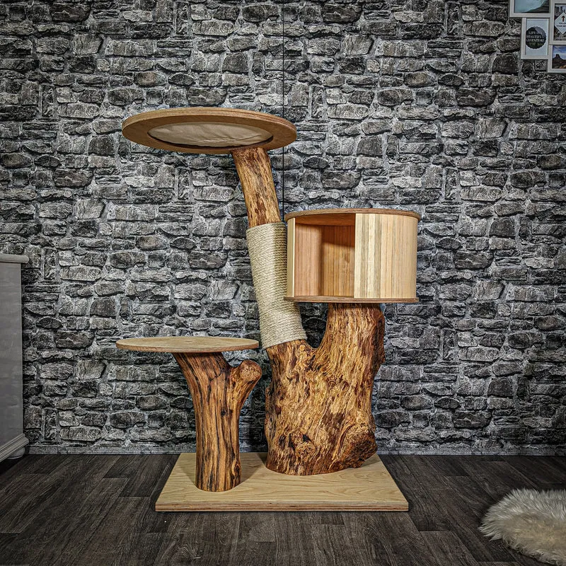 Naturkratzbaum 3072 Kratzbaum Natur Holz Design 120 cm hoch Katzenbaum