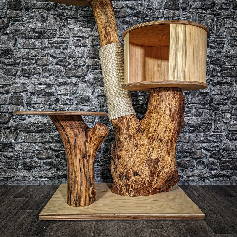 Naturkratzbaum 3072 Kratzbaum Natur Holz Design 120 cm hoch Katzenbaum