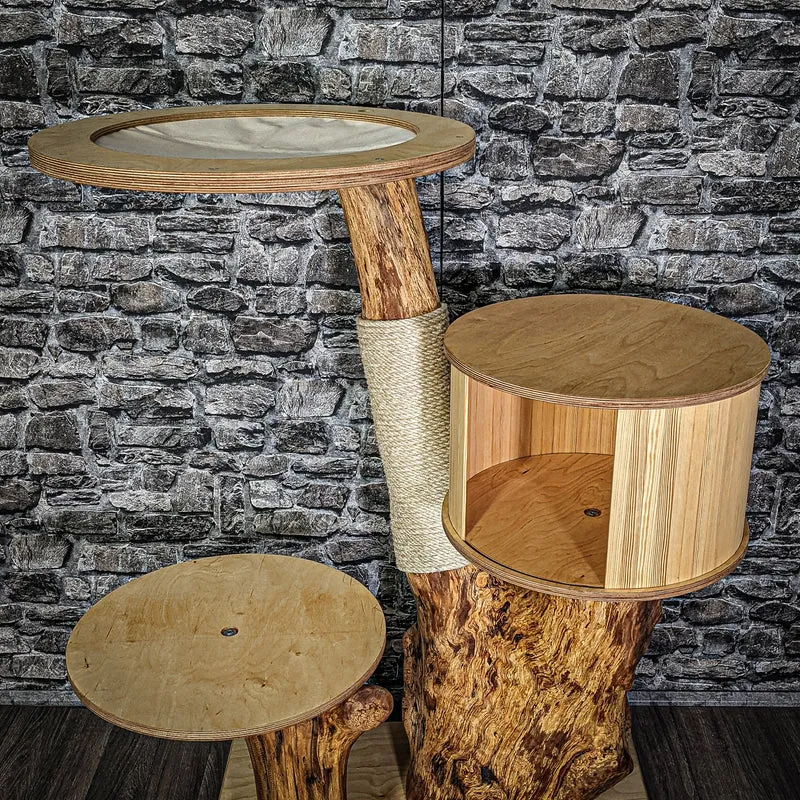 Naturkratzbaum 3072 Kratzbaum Natur Holz Design 120 cm hoch Katzenbaum