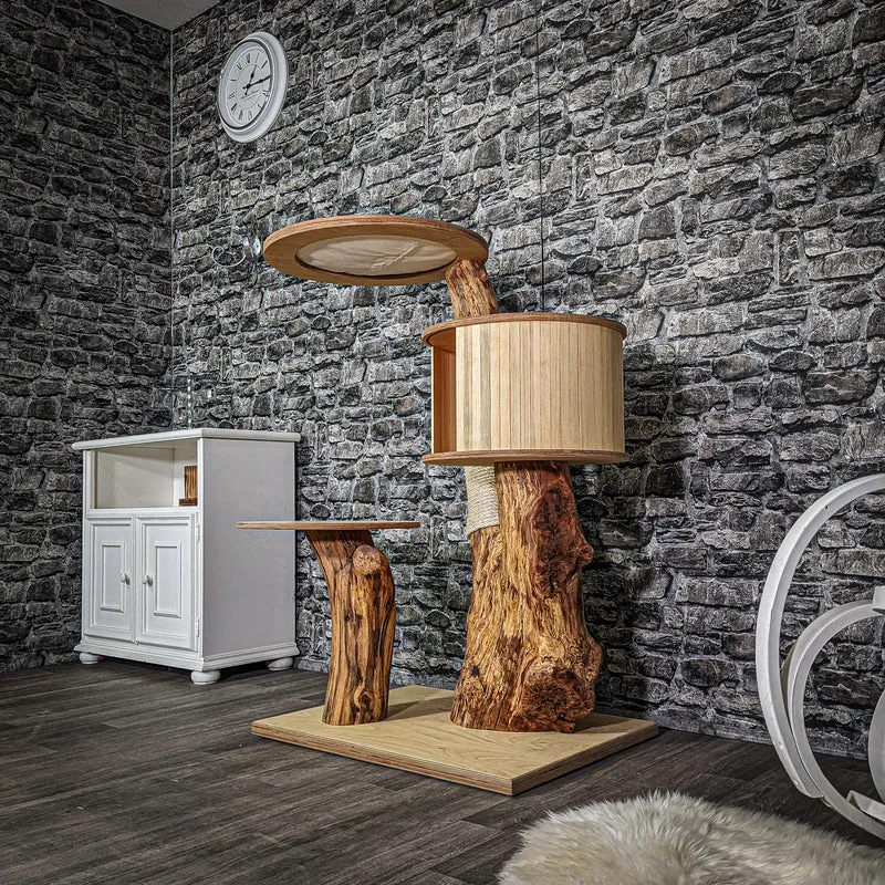 Naturkratzbaum 3072 Kratzbaum Natur Holz Design 120 cm hoch Katzenbaum