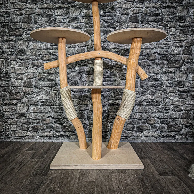 Naturkratzbaum 3071 Kratzbaum Natur Holz Design 130 cm hoch Katzenbaum