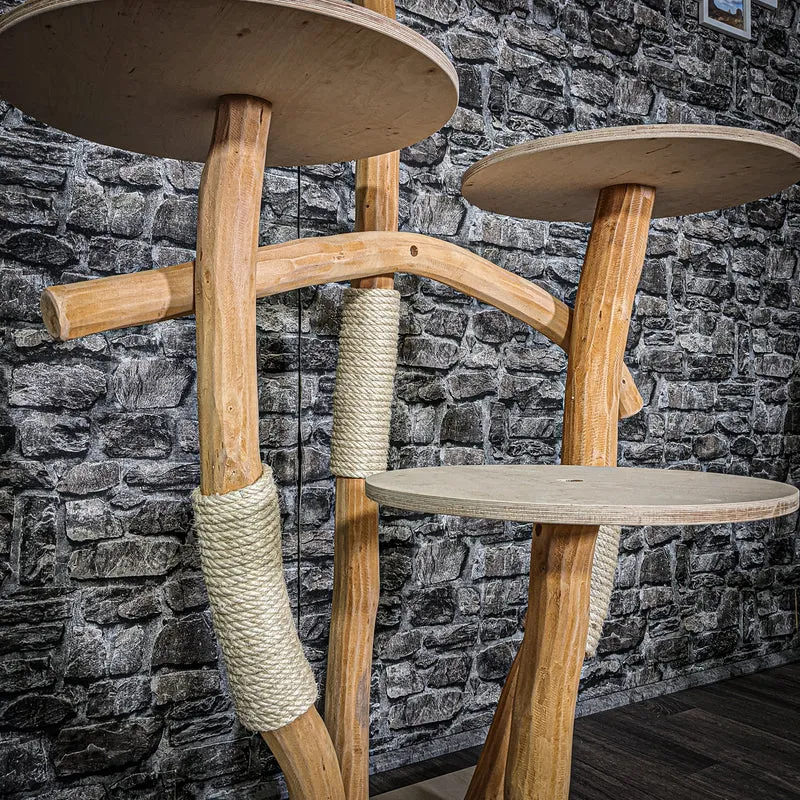 Naturkratzbaum 3071 Kratzbaum Natur Holz Design 130 cm hoch Katzenbaum