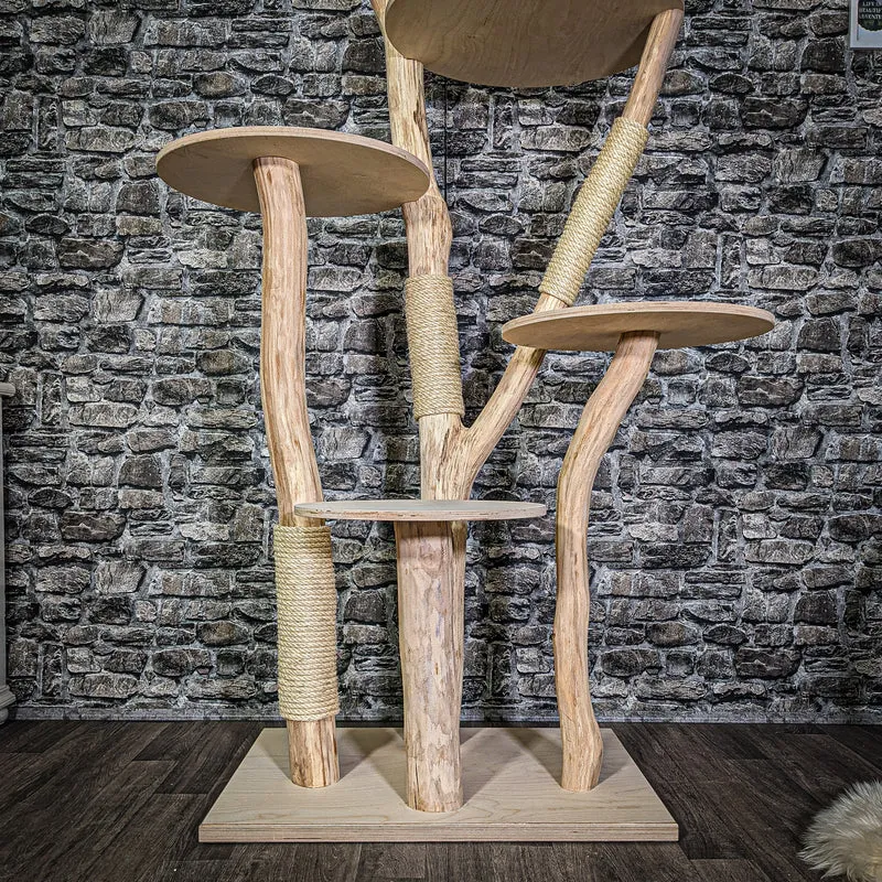 Naturkratzbaum 3070 Kratzbaum Natur Holz Design 175 cm hoch Katzenbaum