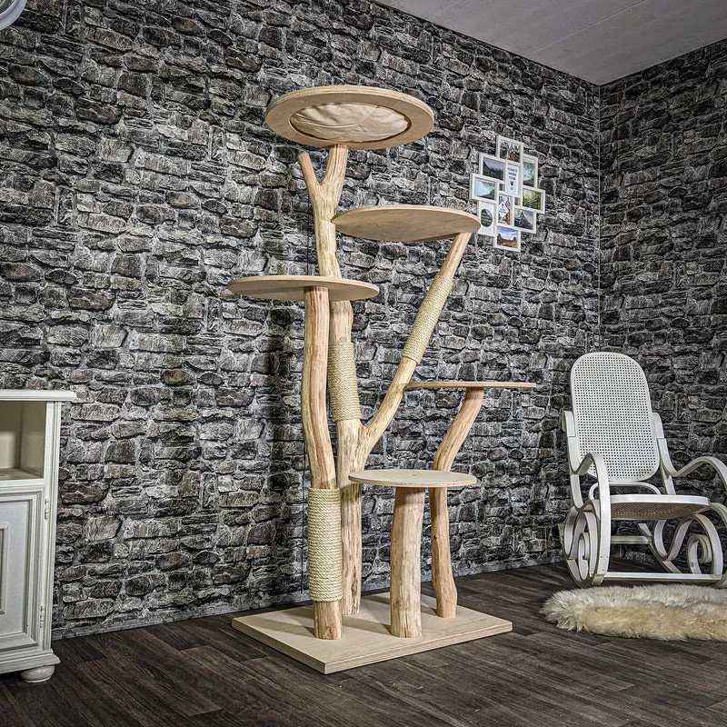 Naturkratzbaum 3070 Kratzbaum Natur Holz Design 175 cm hoch Katzenbaum