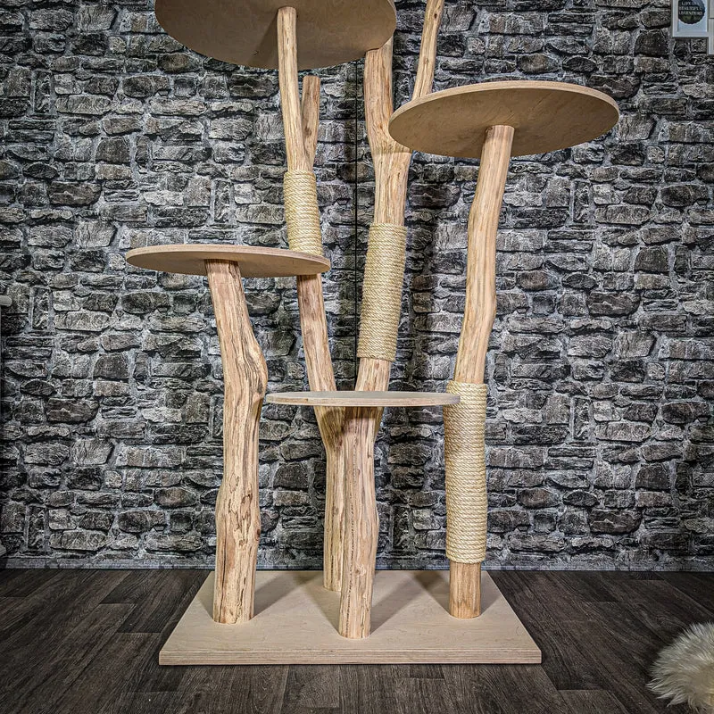 Naturkratzbaum 3069 Kratzbaum Natur Holz Design 175 cm hoch Katzenbaum