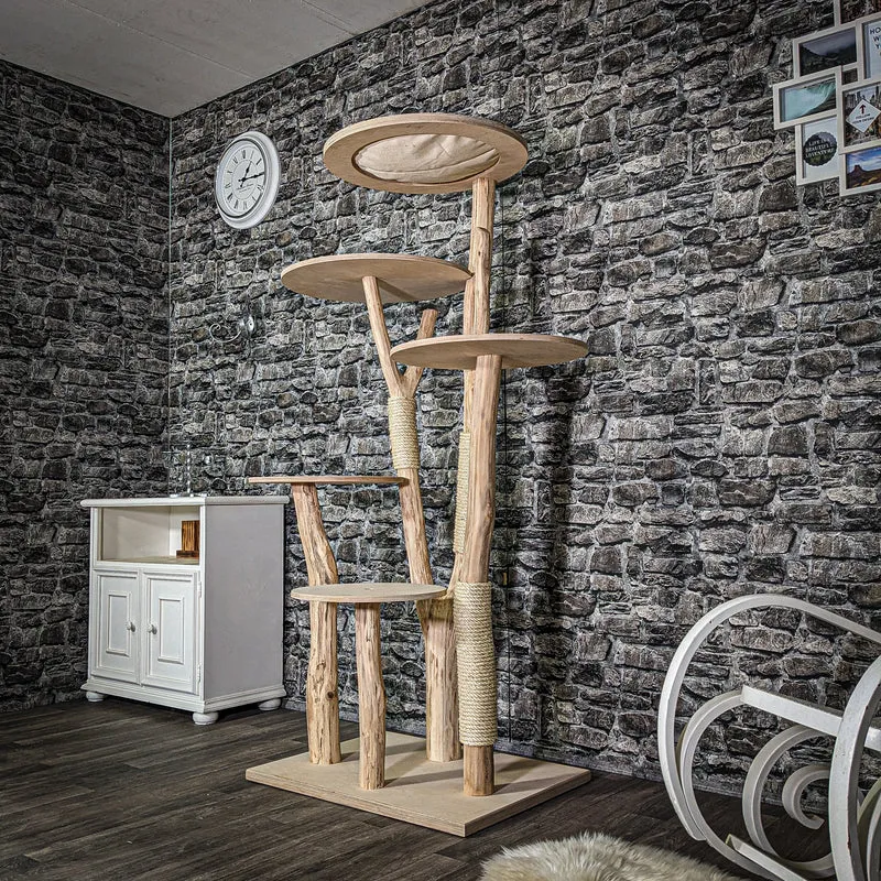 Naturkratzbaum 3069 Kratzbaum Natur Holz Design 175 cm hoch Katzenbaum