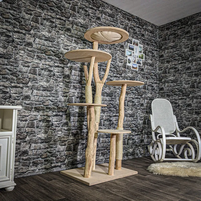 Naturkratzbaum 3069 Kratzbaum Natur Holz Design 175 cm hoch Katzenbaum