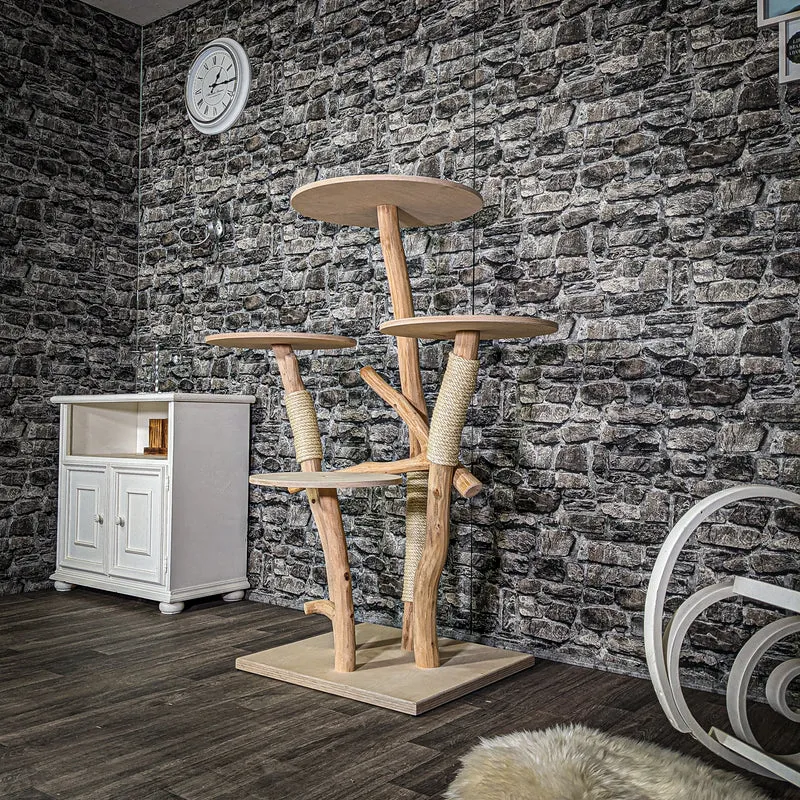 Naturkratzbaum 3068 Kratzbaum Natur Holz Design 133 cm hoch Katzenbaum