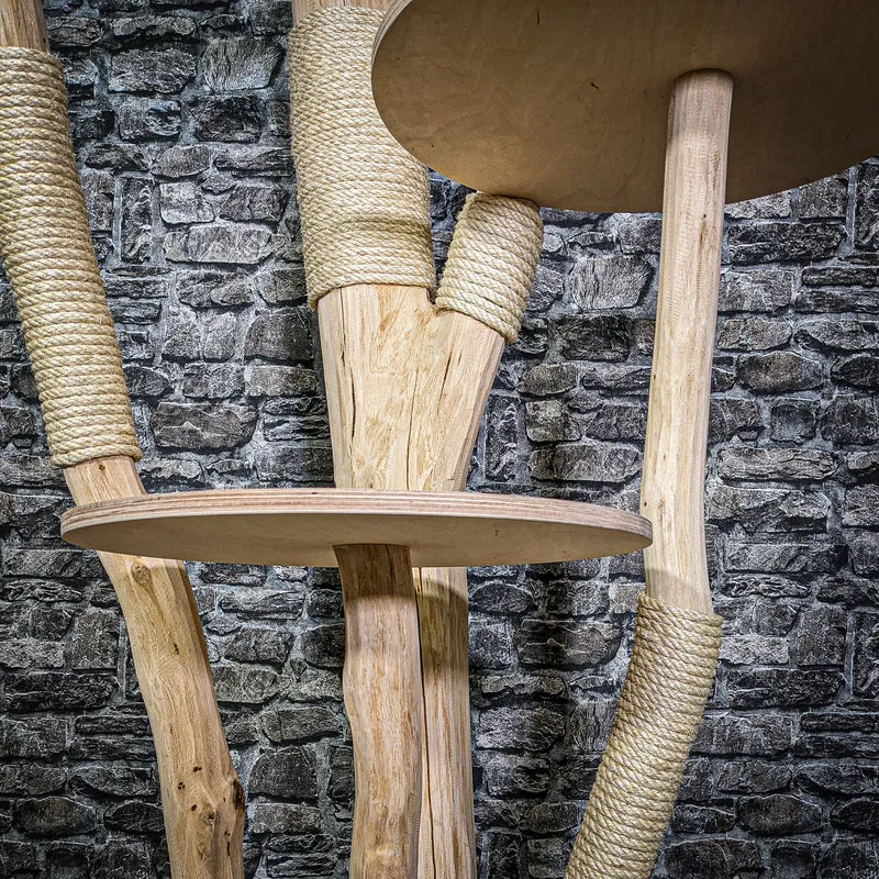 Naturkratzbaum 3066 Kratzbaum Natur Holz Design 205 cm hoch Katzenbaum