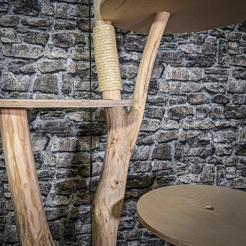 Naturkratzbaum 3065 Kratzbaum Natur Holz Design 145 cm hoch Katzenbaum