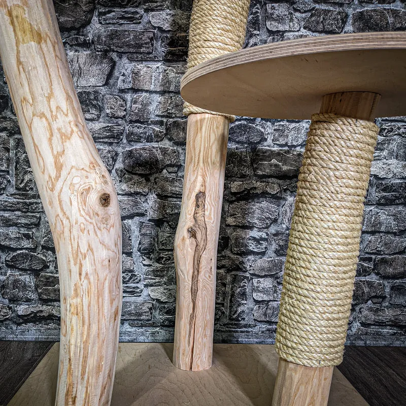 Naturkratzbaum 3064 Kratzbaum Natur Holz Design 145 cm hoch Katzenbaum