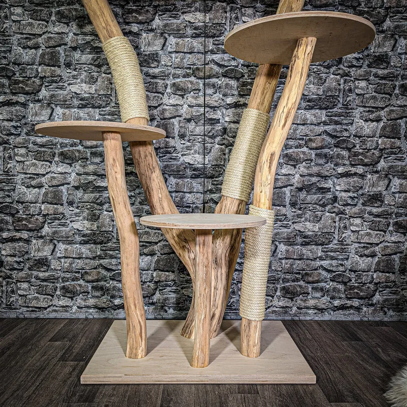 Naturkratzbaum 3063 Kratzbaum Natur Holz Design 180 cm hoch Katzenbaum