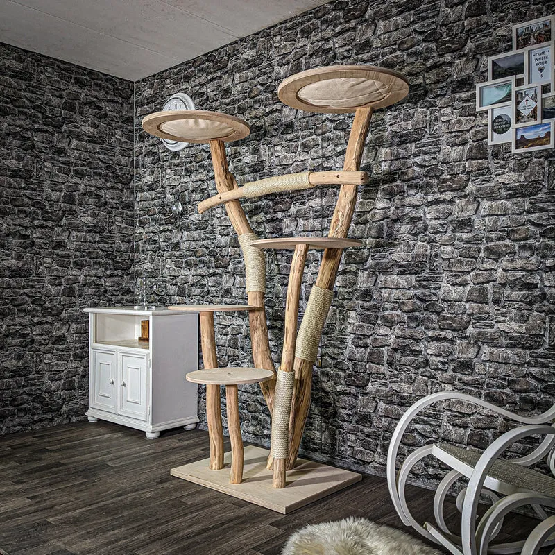Naturkratzbaum 3063 Kratzbaum Natur Holz Design 180 cm hoch Katzenbaum