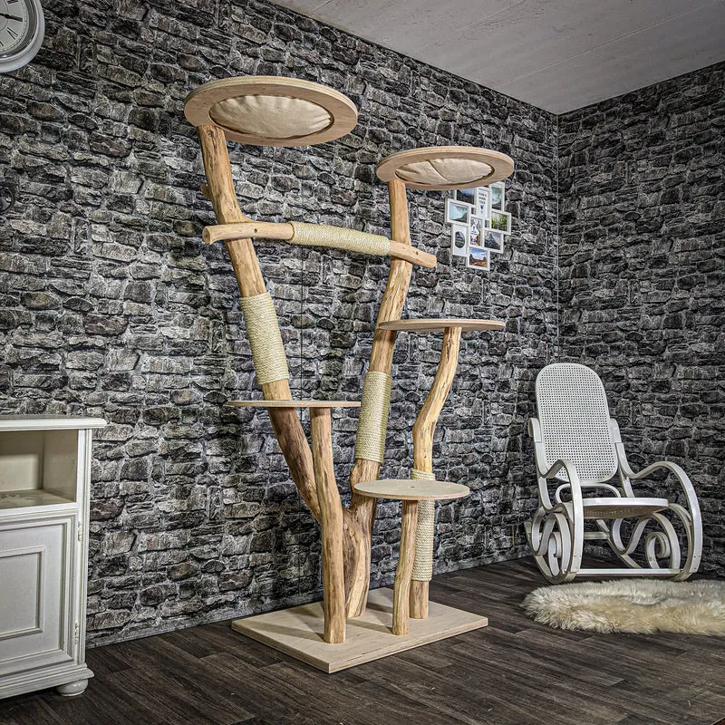 Naturkratzbaum 3063 Kratzbaum Natur Holz Design 180 cm hoch Katzenbaum
