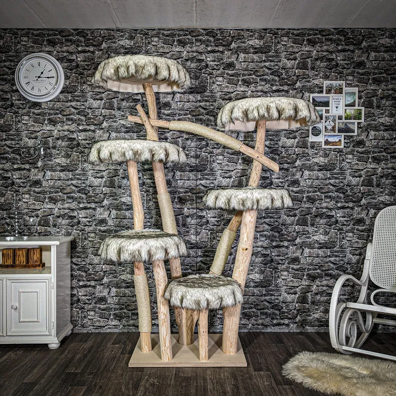 Naturkratzbaum 3058 Kratzbaum Natur Holz Design 202 cm hoch Katzenbaum