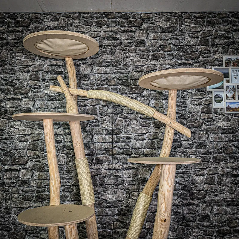 Naturkratzbaum 3058 Kratzbaum Natur Holz Design 202 cm hoch Katzenbaum