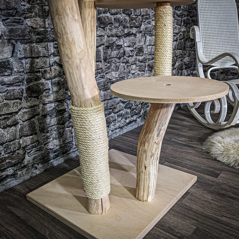 Naturkratzbaum 3056 Kratzbaum Natur Holz Design 145 cm hoch Katzenbaum
