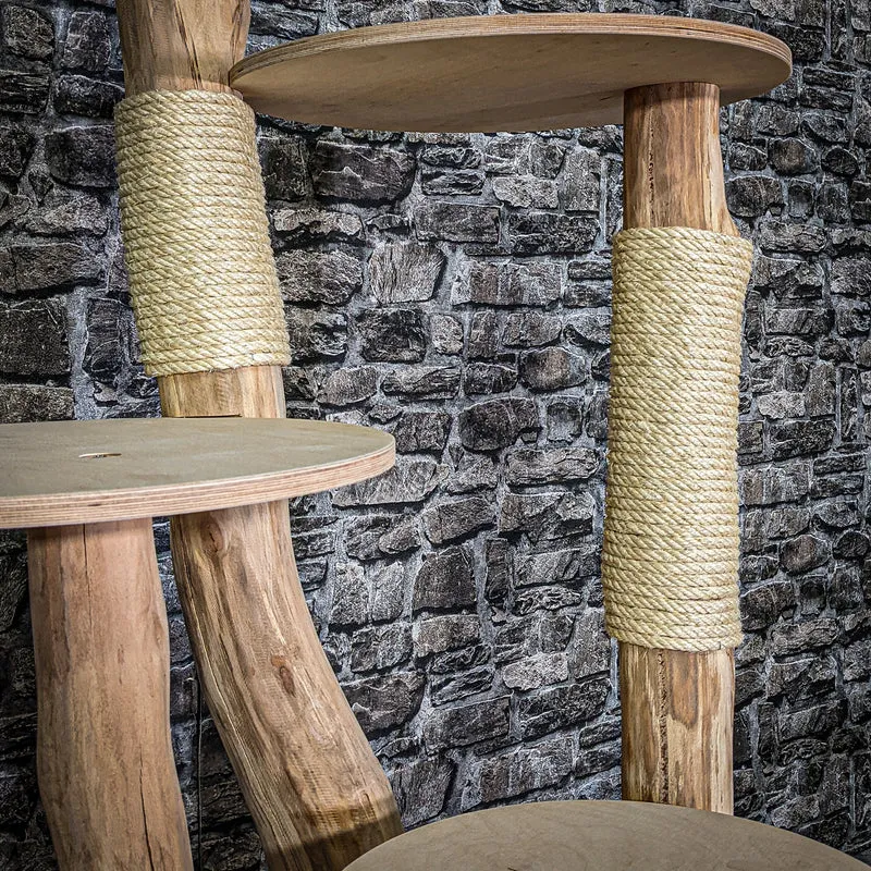 Naturkratzbaum 3055 Kratzbaum Natur Holz Design 145 cm hoch Katzenbaum