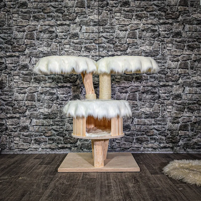 Naturkratzbaum 3049 Kratzbaum Natur Holz Design 88 cm hoch Katzenbaum