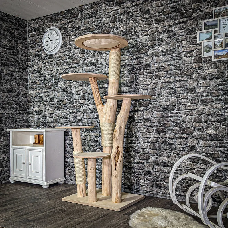 Naturkratzbaum 3048 Kratzbaum Natur Holz Design 176 cm hoch Katzenbaum