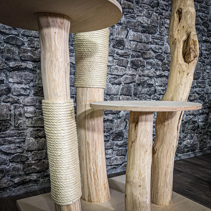 Naturkratzbaum 3048 Kratzbaum Natur Holz Design 176 cm hoch Katzenbaum