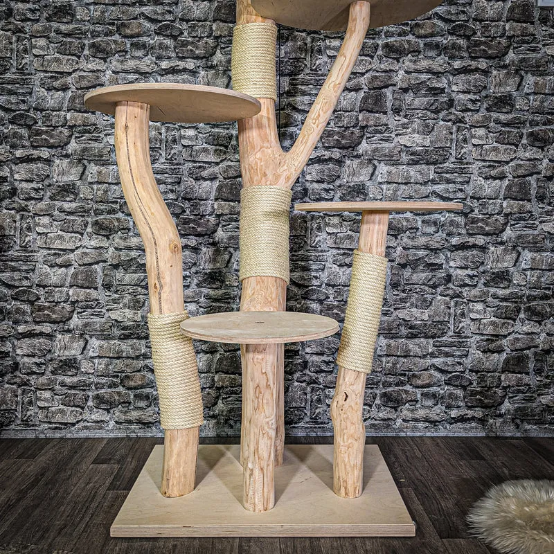 Naturkratzbaum 3047 Kratzbaum Natur Holz Design 175 cm hoch Katzenbaum