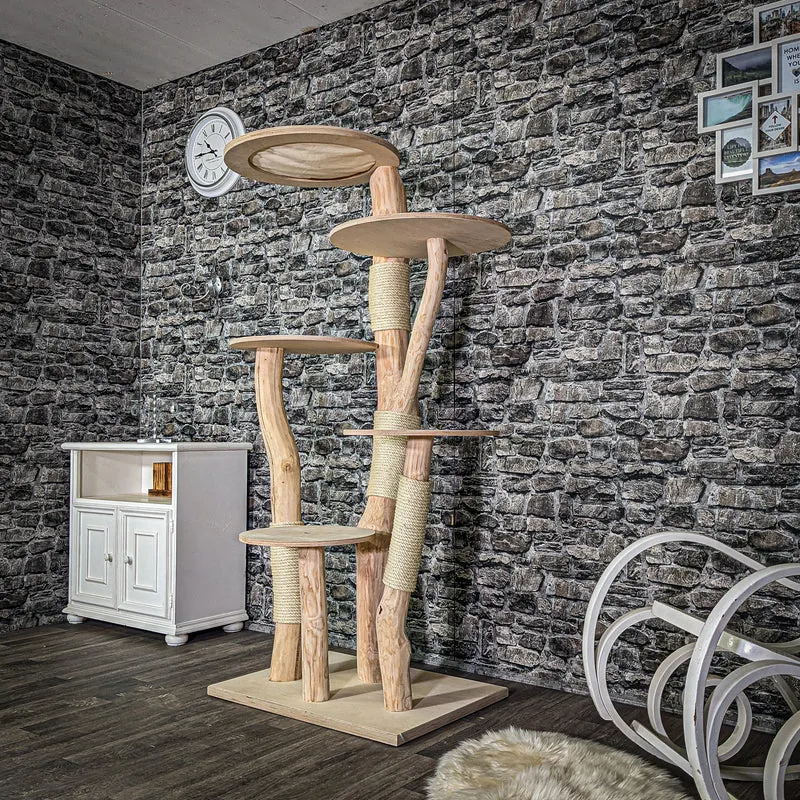 Naturkratzbaum 3047 Kratzbaum Natur Holz Design 175 cm hoch Katzenbaum