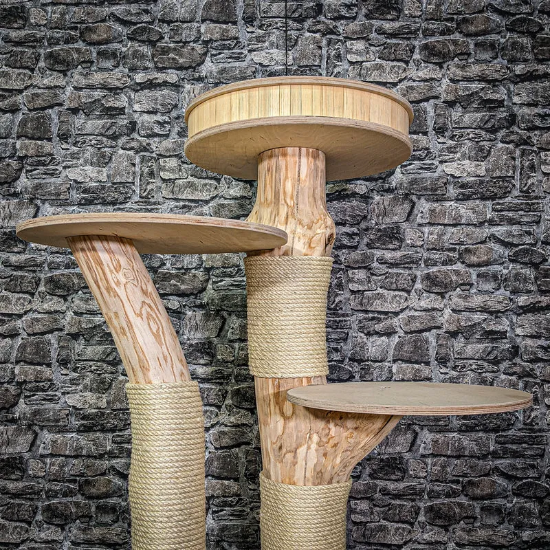 Naturkratzbaum 3043 Kratzbaum Natur Holz Design 112 cm hoch Katzenbaum